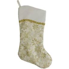 Northlight 20.5-Inch Gold Glitter Poinsettia Stocking