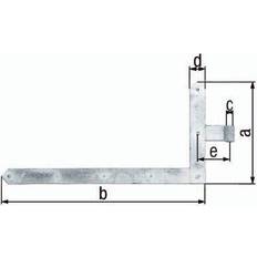 Zaunpfosten Alberts Gah alberts torwinkelband 600x1000x60x120mm stahl feuerverzinkt links