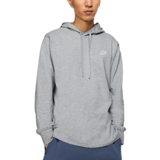 Nike Sportswear Club Jersey Pullover Hoodie - Dark Grey Heather/White