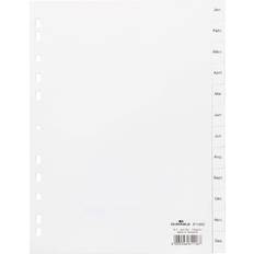 Notizblöcke Durable Index A4 Jan-Dec Printed Tabs with Cover Sheet PP