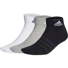 Adidas Sokker adidas Thin and Light Ankle Socks 3-pack - Grey Heather/White/Black