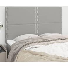 vidaXL Huvudgavlar 4 st Ljusgrå 72x5x78/88 cm Tyg Sänggavel