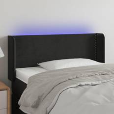 vidaXL LED Svart 83x16x78/88 cm Sammet Sänggavel