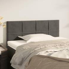 vidaXL Hoofdbord 90 x 5 x 78/88 cm Fluweel Donkergrijs