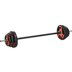 Skivstång Set 20 kg Halkskydd Svart Röd