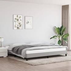 vidaXL Bedframe Stof Lichtgrijs 200x200 cm
