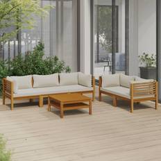 vidaXL Patio Cream Outdoor Lounge Set