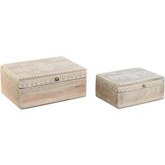 Dkd Home Decor Caja-Joyero 25,5 x x 10,5 Natural Madera de mango (2 Unidades)