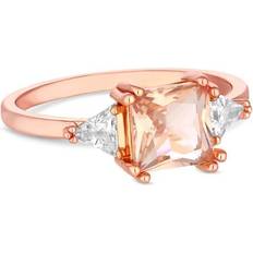 XL Rings Jon Richard Rose Gold Plated And Pink Cubic Zirconia Ring