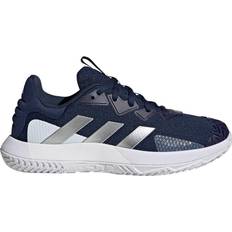 Adidas Uomo Scarpe da sport per racchetta Adidas SoleMatch Control M - Team Navy Blue 2/Matte Silver/Cloud White