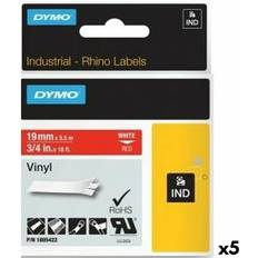 Red Labeling Tapes DYMO Self-Adhesive Laminated Tape Rhino ID1-19 19 x 5.5 mm 5 Units