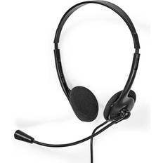 Vikbara hörlurar Nedis Datorheadset CHSTU110BK USB-A/C