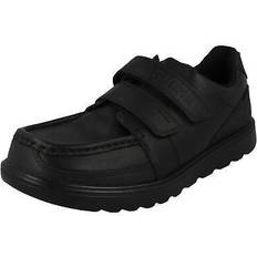 Start-rite Mission Black Leather Riptape Shoes - Sort
