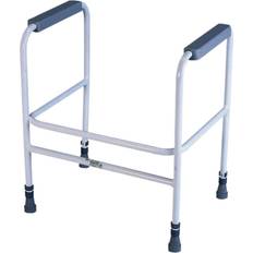Toilets Loops Height Adjustable Free Standing Toilet Frame 190kg Weight Limit White and Grey