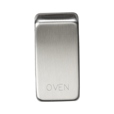 Knightsbridge Switch cover "marked OVEN" brushed chrome