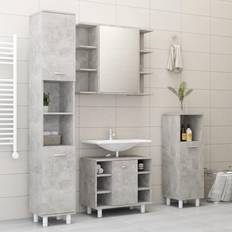 Muebles de Baño vidaXL Juego Muebles De Baño 4 Pzas Madera De Ingeniería Gris Hormigón