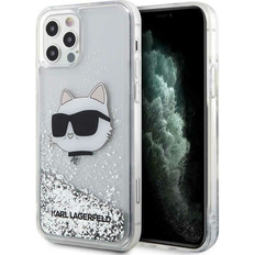 Karl Lagerfeld Apple iPhone 12 Mobilfodral Karl Lagerfeld iPhone 12/12 Pro Liquid Glitter Choupette Head Silver