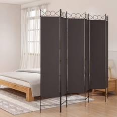 Brown Room Dividers vidaXL 6-panels stof Rumdeler