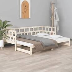 vidaXL Slaapbank Uitschuifbaar Massief Grenenhout 2x 90x200 cm