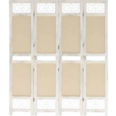 Romavdelere vidaXL 4-Panel Room Divider Cream 140 x 165 cm Romavdeler