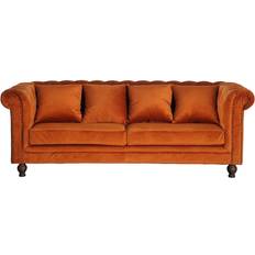 3 personers Sofaer på tilbud Venture Design Velvet Orange Sofa 217cm 3 personers