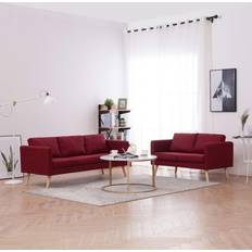 Muebles vidaXL Sofagarnitur Stoff 2-tlg Rot Sofa