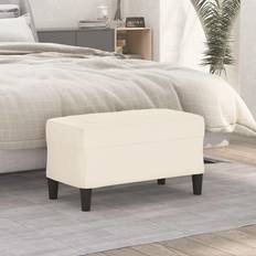 Velours Banquettes vidaXL Banc Ottoman 70x35x41 cm Velours Cream Banquette