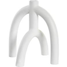Dkd Home Decor Kandelaber Scandi 21,5 x 21,5 x 23 cm Hvid Harpiks Lysestage