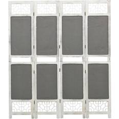 Foldable Room Dividers vidaXL 4-Panel Grey 140 x 165 cm Room Divider
