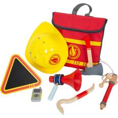 Legler 12361 Feuerwehr-Rucksack mit Axt, Helm, Megafon, Handy usw