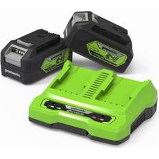Batterier & Opladere Greenworks Tilbehørssæt GSK24B4X; 24 V; 2x4,0 Ah lader