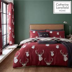 Bianca Lansfield Munro Stag Check Duvet Cover Red, White