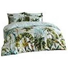 Paoletti Forsteriana 200 Thread Count Duvet Cover Grey, Green, Yellow, White
