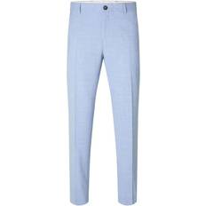 Slhslim oasis linen trs Selected Linen Blend Trousers - Light Blue