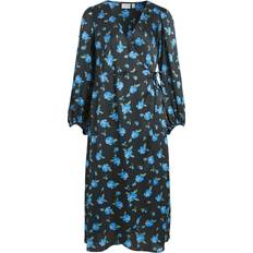 Vila Long-Sleeved Wrap Dress - Black