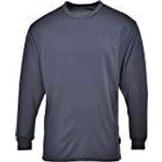 Grey - Men Base Layer Tops Portwest Thermal Long Sleeved Base Layer Top - Charcoal