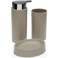 Beige Porta Jabones y Dispensadores Versa Set de Baño Beige Polipropileno 6.5 x 16 x 6.5 cm