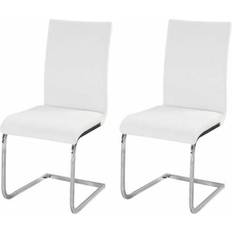 Chaises BigBuy Home Lea Lot 2 Chaises De Salle A Manger Simili Blanc L 43 x 56 cm Chaise de Cuisine