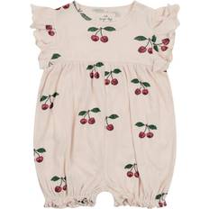 Elastaani Playsuits Konges Sløjd Chleo GOTS Romper Ma Grande Cerise - Cream