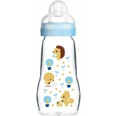 Mam Bleu Biberons et Vaisselle pour Bébé Mam Biberon Verre 260ml Ciel Tétine Débit 2 Bleu