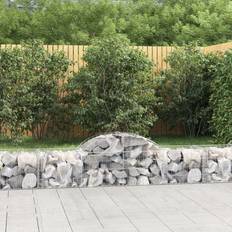 Krukker, Planter & Dyrkning vidaXL Buede Gabionkurve 7 Stk 200x50x40/60 Cm Galvaniseret Jern Krukke