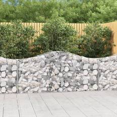 Krukker, Planter & Dyrkning vidaXL Buede Gabionkurve 9 Stk 200x30x80/100 Cm Galvaniseret Jern Krukke