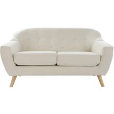 Natural Sofas Dkd Home Decor 2 personers Scandi Gummitræ Flødefarvet Sofa