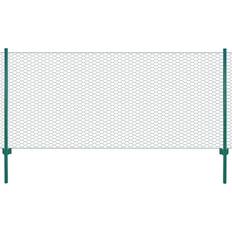 vidaXL Rete Per Recinzione Con Pali in Acciaio 25x0,5 m Verde