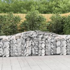 vidaXL Cesti Gabbioni Ad Arco 10 pz 400x50x80/100 cm Ferro Zincato Arredo Giardino