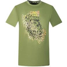 Cavalli Class Leopard Print Silhouette T-shirt - Green
