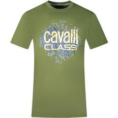 Cavalli Class Gradien Scales Design Logo T-shirt - Green