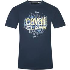 Cavalli Class Gradien Scales Design Logo T-shirt - Navy