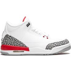 Cotton Children's Shoes Nike Air Jordan 3 Retro Hall of Fame GS - White/Fire Red/Cement Grey/Black