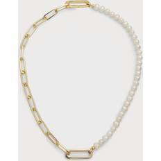 Kendra Scott Gray Jewelry Kendra Scott Ashton Half Chain Freshwater Pearl Necklace GOLD METAL